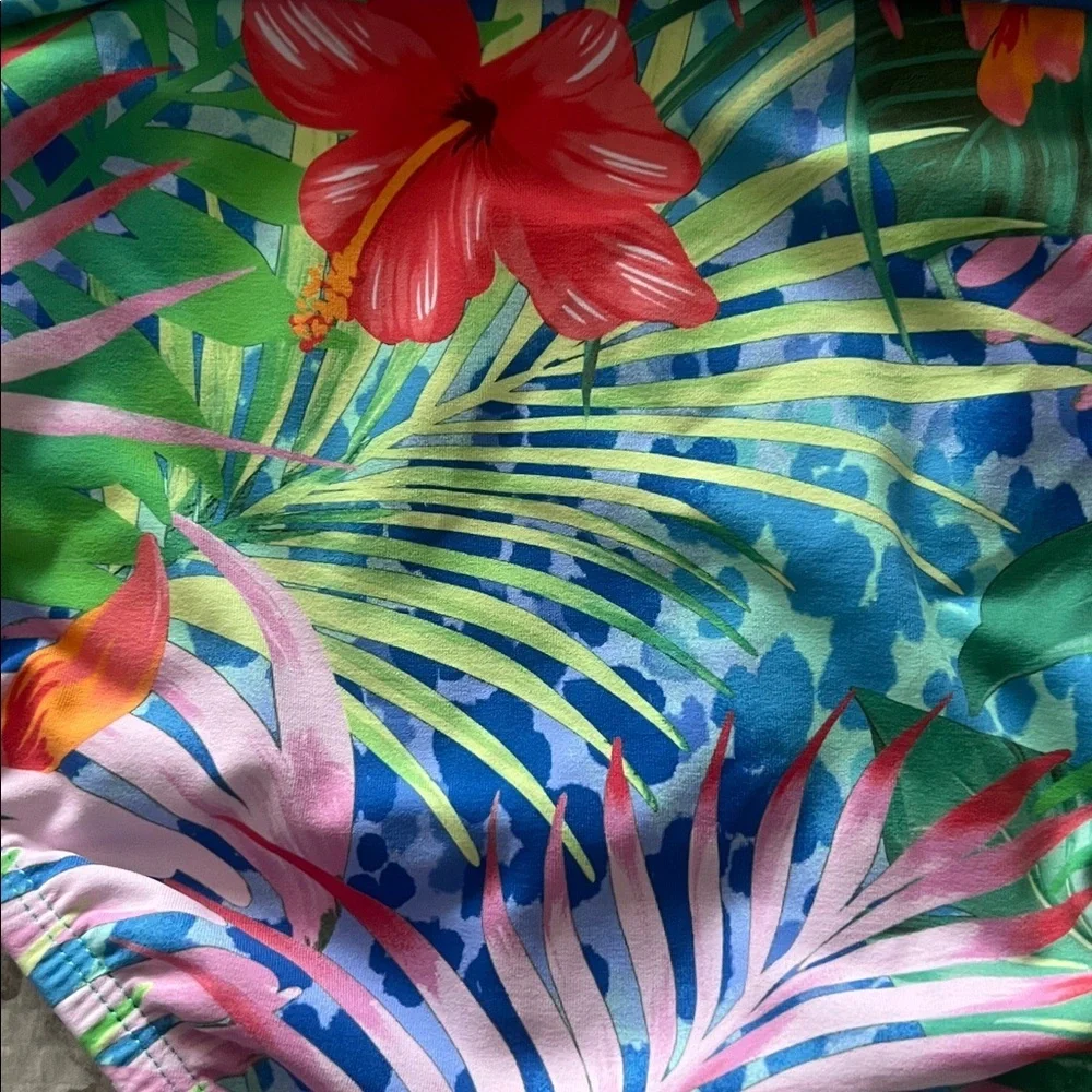Bleu by Rod Beattie Tropical Flight Tie-Side Bikini Bottom Swimsuit Size 12